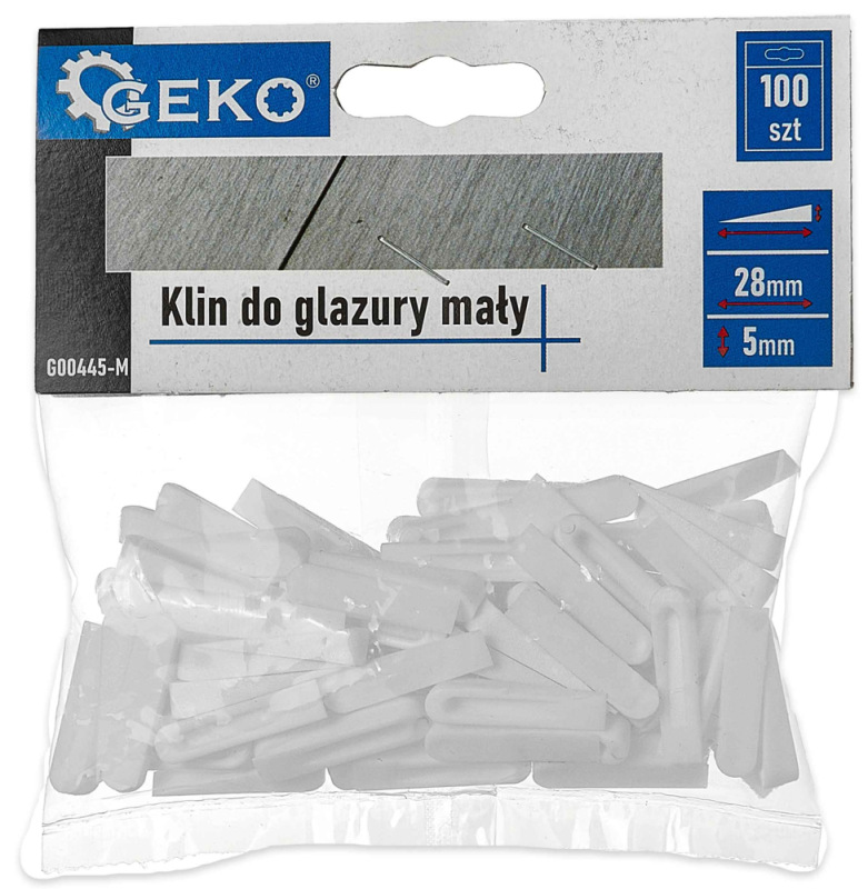 Montážne plastové kliny na dlažbu a obkladačky 28 x 5 x 5 mm, 100 ks, GEKO