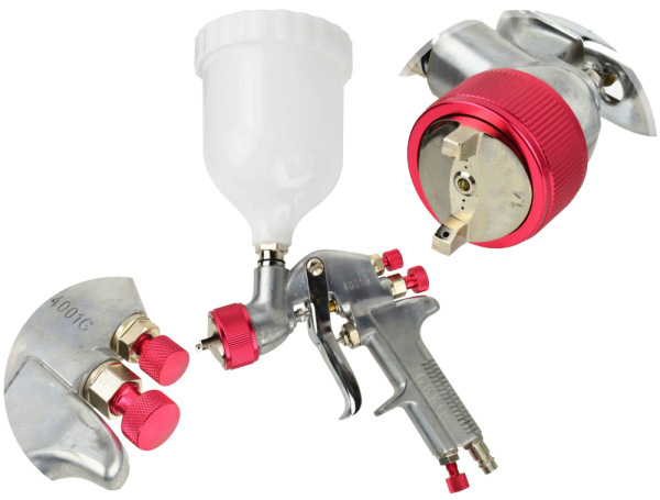 Striekacia pištoľ profesionálna HVLP s hornou nádobkou 600ml, NEREZ, tryska 1.4mm, GEKO 5
