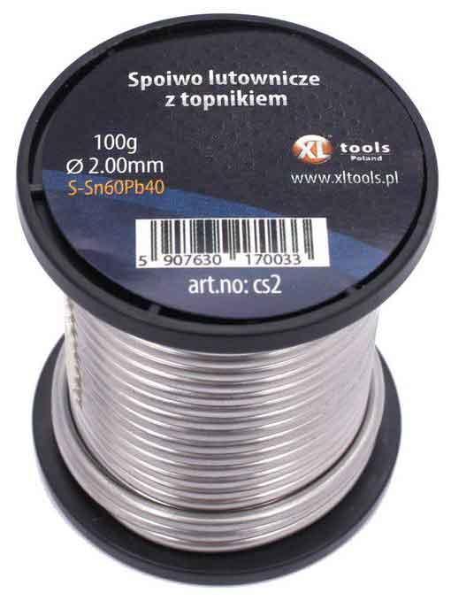 Spájka mäkká Sn97Cu3, priemer 2,0 mm, 100 g, tavidlo SW26, XL-TOOLS