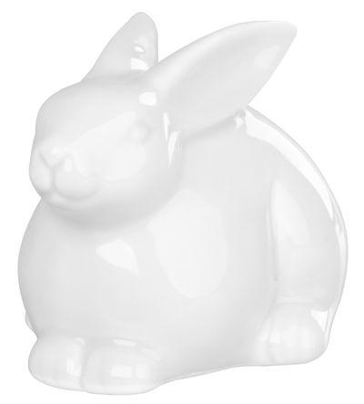 Dekorácia MagicHome, Zajačik, biely, porcelán, veľkonočný, 10,4x7,3x7,1 cm