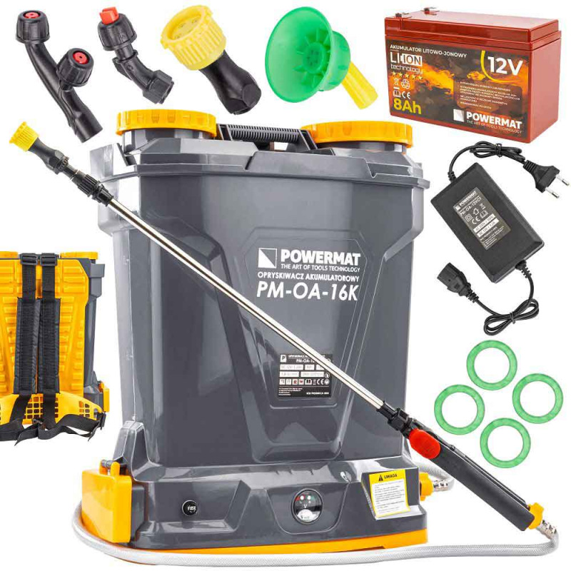 Postrekovač akumulátorový 16 litrový, akumulátor 12V, 8Ah, PM-OA-16K, POWERMAT