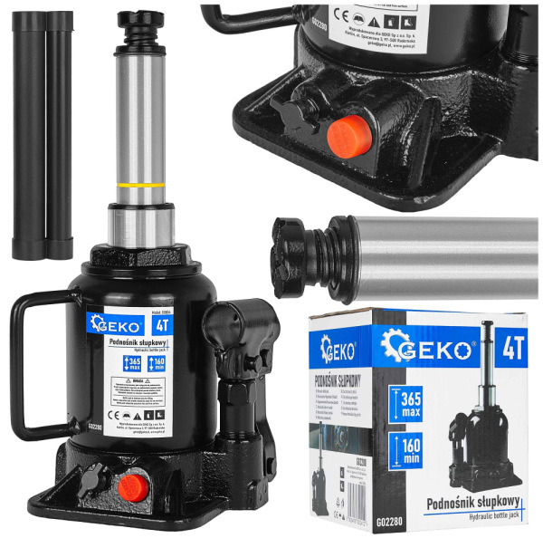 Zdvihák hydraulický dvojstupňový, nosnosť 4.000kg, zdvih 160-365 mm, GEKO