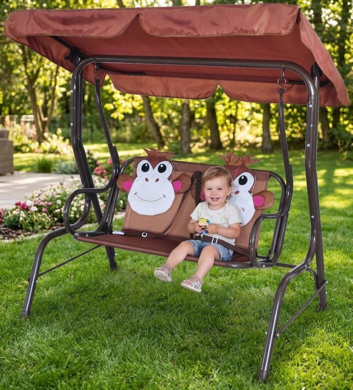 Hojdačka LEQ SANDIA Mono, detská, 115x75x110 cm, opica 1