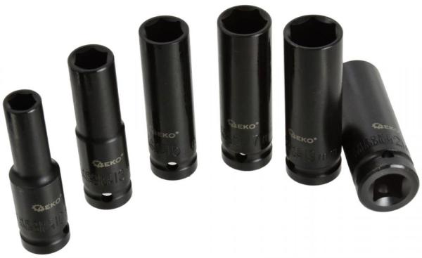 Sada úderových predĺžených hlavíc 6HRAN 1/2" 10-21 mm, 6-dielna, GEKO 2