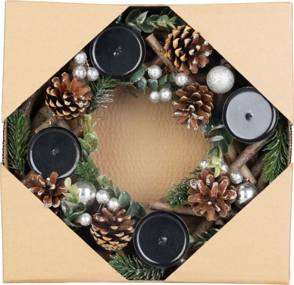 Veniec MagicHome Vianoce, adventný, prírodný, 30 cm 1