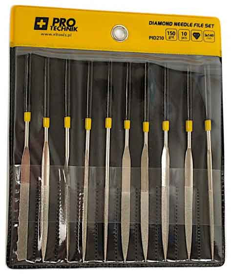 Sada diamantových pilníkov 3 x 140 mm s rukoväťou, 10-dielna sada, XL-TOOLS 1