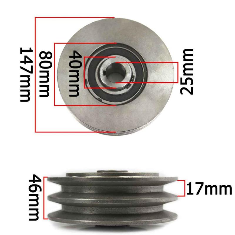 Odstredivá spojka pre motor, priemer 147 mm, hriadeľ 25 mm, 2 remenice, MAR-POL 1