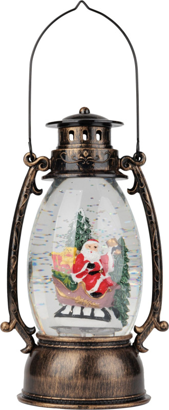 Lampáš MagicHome Vianoce Retro, LED teplá biela, so santom, s trblietkami, čierny, 3xAA, plast, 13x1 1