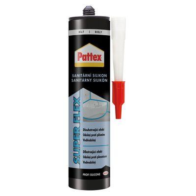 Silikón Pattex Super Flex, sanitárny, biely, 280 ml