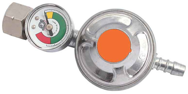 Regulátor tlaku s manometrom pre fľašu 11 kg, 12 Barov, závit 21,8 , PRO-TECHNIK