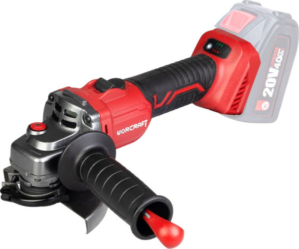 Brúska Worcraft CAG-S20LiBS-115 ShareSYS, 115 mm, uhlová, s reguláciou otáčok, 20V Li-ion, bezuhlíko 1