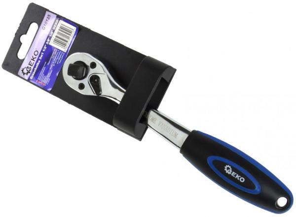Račňa trojitá 1/4", 3/8", 1/2" 72 zubová, celokovová, GEKO 3