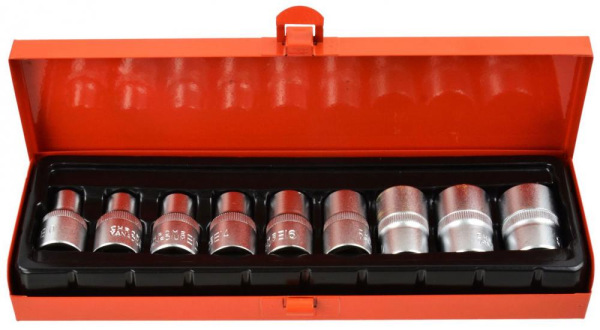 Sada hlavíc 9-dielna, 1/2" TORX E10, E11, E12, E14, E16, E18, E20, E22, E24 v kazete, GEKO 1