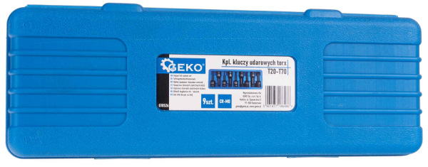 Sada úderových TORX hlavíc 1/2", T20 - T70, 9-dielna, GEKO 5