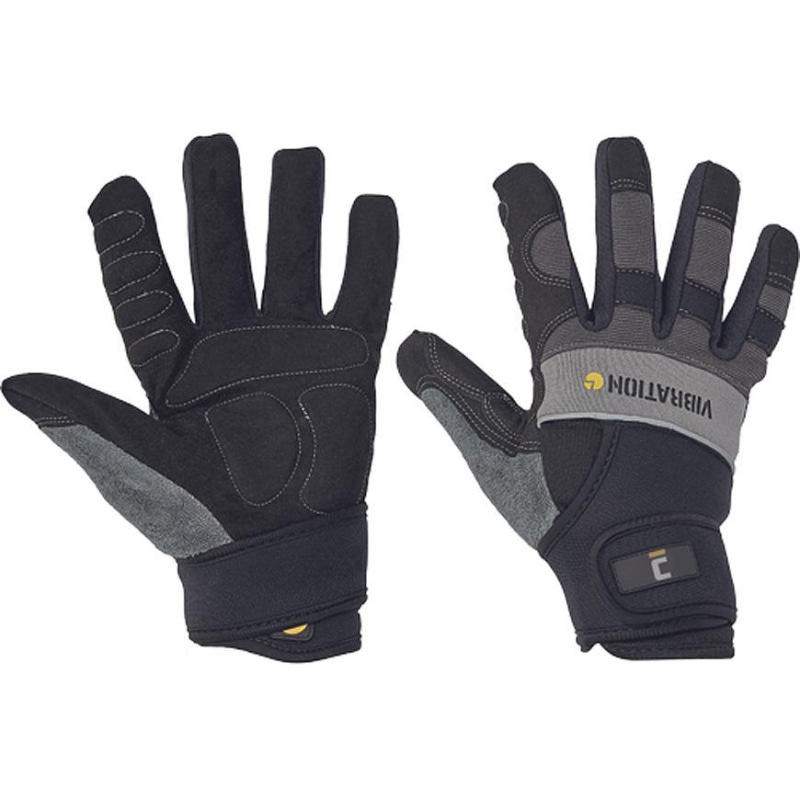 Rukavice fh® NIGRA 10/XL, Anti-vibration, semiš/Spandex, s blistrom