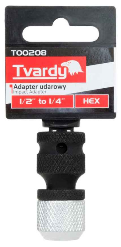 Adaptér úderový do pneumatického uťahováka, upínanie 1/2" na 1/4" HEX, TVARDY 4