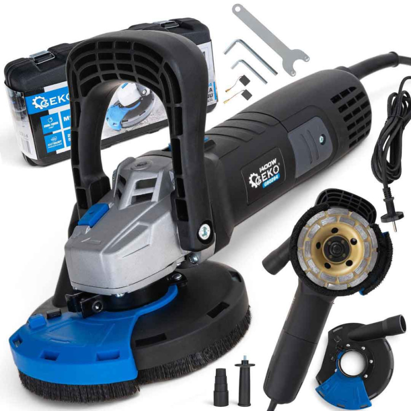 Brúska na betón a omietky 125 mm, 1400 W regulácie otáčok 2 800-10 000 ot/min, GEKO