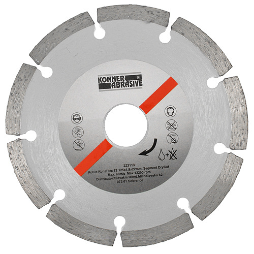 Kotuc diamantový KONER KonaFlex 72 230x2,4x22 mm, Segment DryCut, suché rezanie
