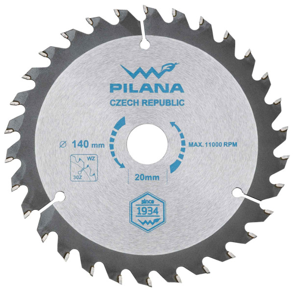 Pílový kotúč s SK plátkami 140x1,9x20 zuby 30 WZ, PILANA