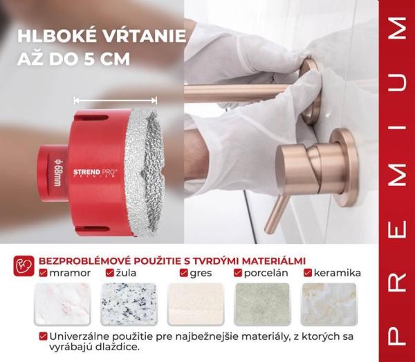 Vyrezávač Strend Pro Premium DCB11, 68 mm, M14, korunka, diamant, professional 3