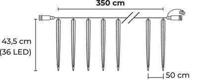 Reťaz MagicHome Vianoce Icicle, 288x LED studená biela, 8 cencúľov, vodopádový efekt, 230 V, 50 Hz, 2