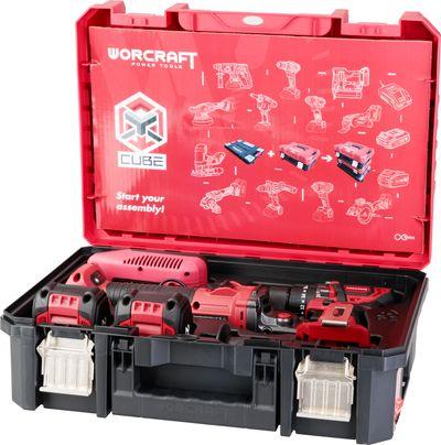 Set Worcraft XCUBE001 ShareSYS Toolbox, skrutkovač CHD-S20LiBA + uhlová brúska CAG-S20LiBS-125 mm, b 3