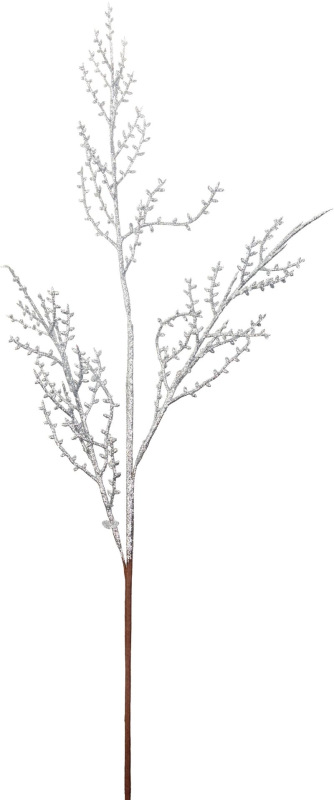 Vetvička MagicHome Vianoce, strieborná, 52 cm