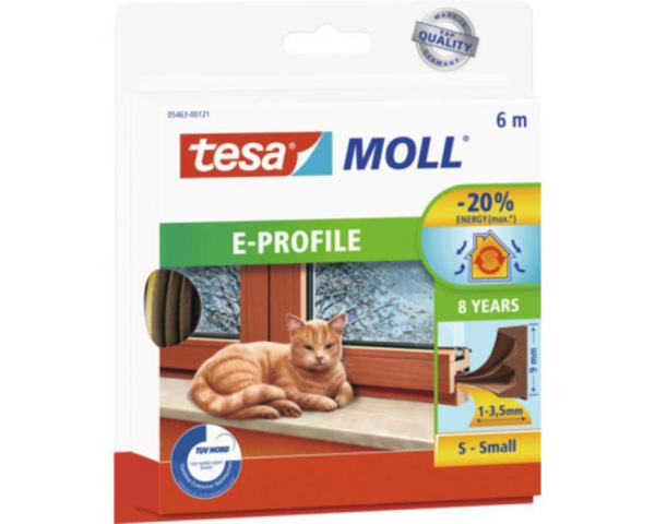 Tesnenie tesa profil E, hnedé, L-6 m