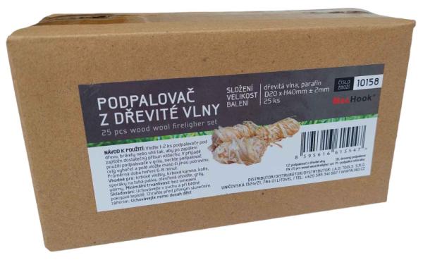 Podpaľovač z drevitej vlny 25 ks, priemer 20 mm, dĺžka 40 mm, JAD 1