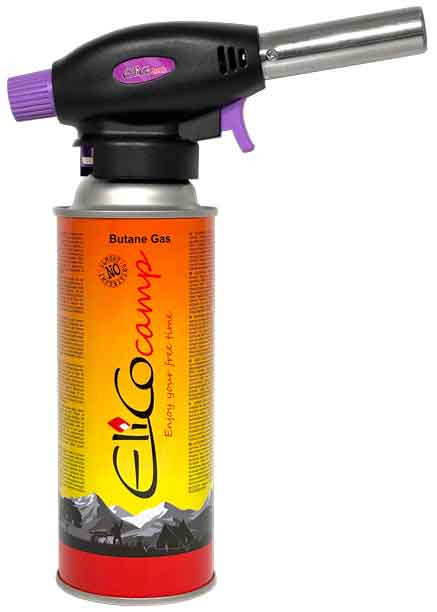 Spájkovacia lampa s piezo zapaľovačom a kartušou 220g, otočný uzáver, ELICO