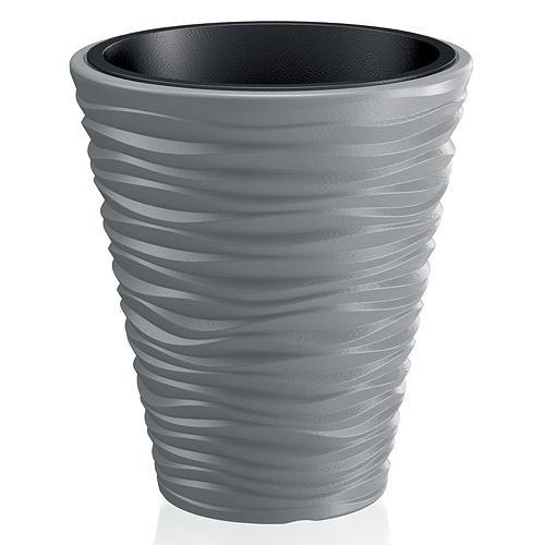 Kvetinac SAND 400, 388x436 mm, šedá, vložka