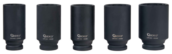 Sada 1/2" úderových hlavíc 12HRAN 27-36 mm a 6HRAN H14-H19 v kazete, GEKO 3