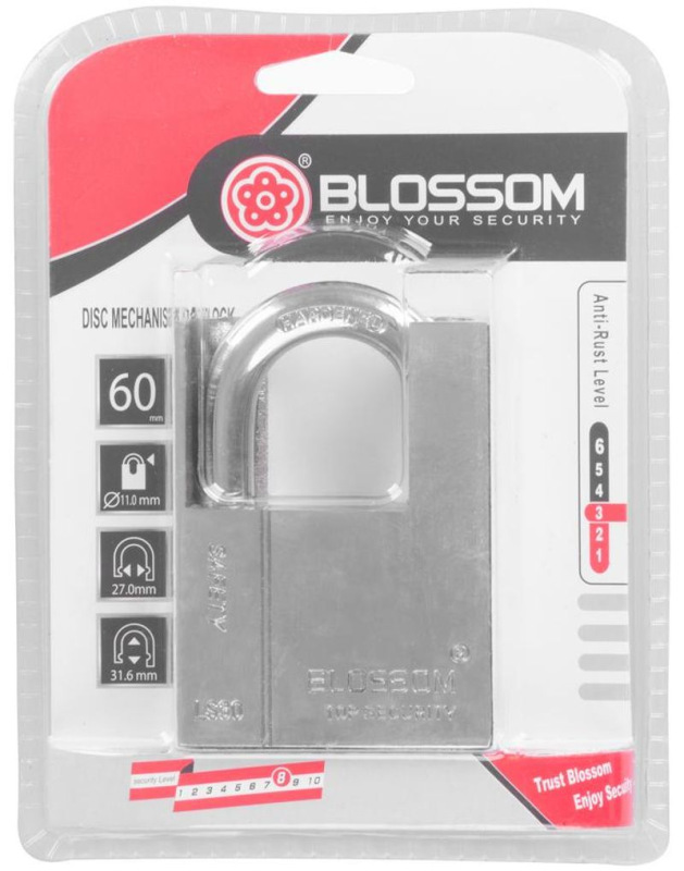 Zámok Blossom LS0360, 60 mm, visiaci, Hi-Security, bezpečnostný 4