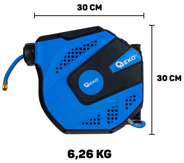 Samonavíjací závesný bubon s hadicou na vzduch, 8 x 12 mm, dĺžka 20 m, GEKO 14