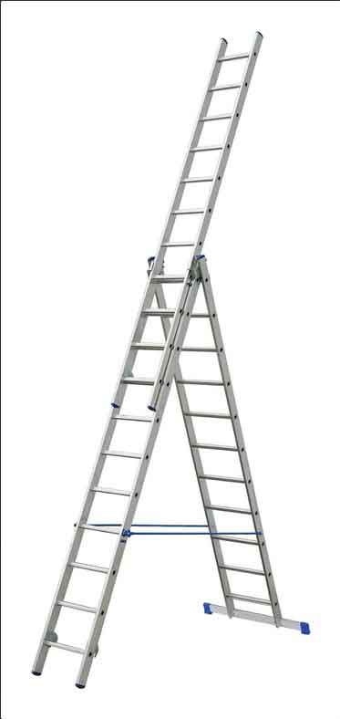 Rebrík hliníkový 3 x 9 stupňov, 243/374/529 cm, nosnosť 150kg, 13,4 kg, VASKO