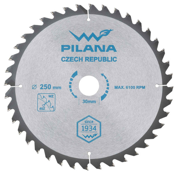 Pílový kotúč s SK plátkami 250x2,4x30 zuby 40 WZ, PILANA