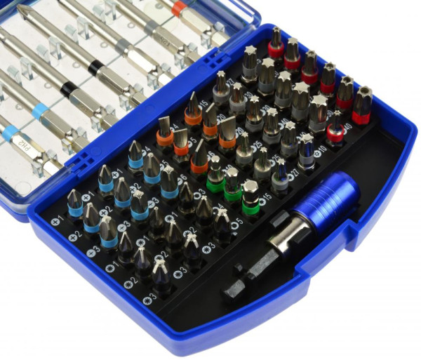 Sada bitov 56-dielna s rýchloupínacím držiakom, materiál S2, GEKO 4