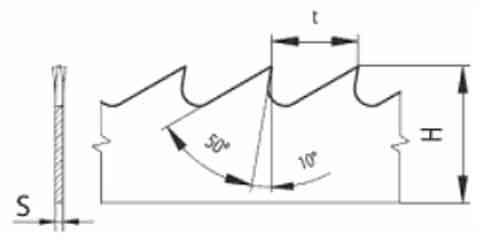 Pílový pás na drevo 5340-C75 ROK, 10x0,6x2500 mm, t=6, PILANA 1