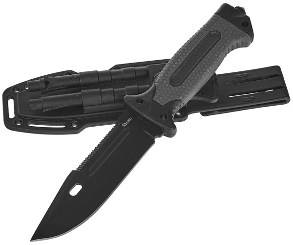 Taktický nôž BLACK Survival 275/135 mm s púzdrom, GEKO 13