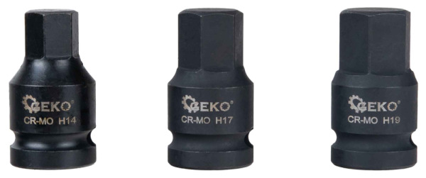 Sada 1/2" úderových hlavíc 12HRAN 27-36 mm a 6HRAN H14-H19 v kazete, GEKO 2