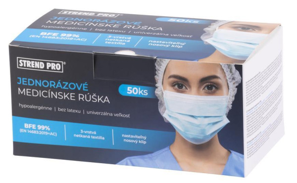 Rúško Safetyco M698, zdravotnícke, 3 vrstvové, jednorázové, medical, bal. 50ks 1