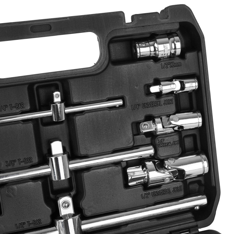 Sada vratidiel, predlžovacích nadstavcov a redukcii 1/4" 3/8" 1/2", 25-dielna sada, GEKO 5