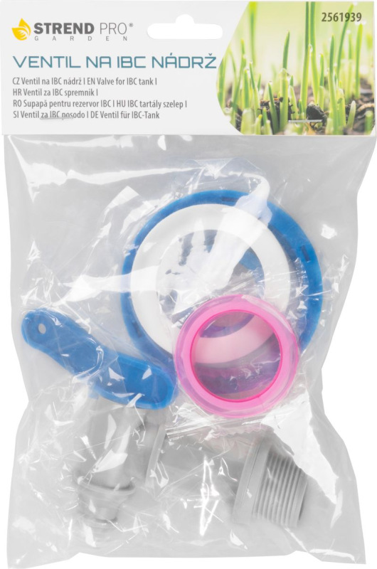 Ventil Strend Pro, záhradný, 3/4", 16 mm, s redukciou na IBC nádrž, PVC 1
