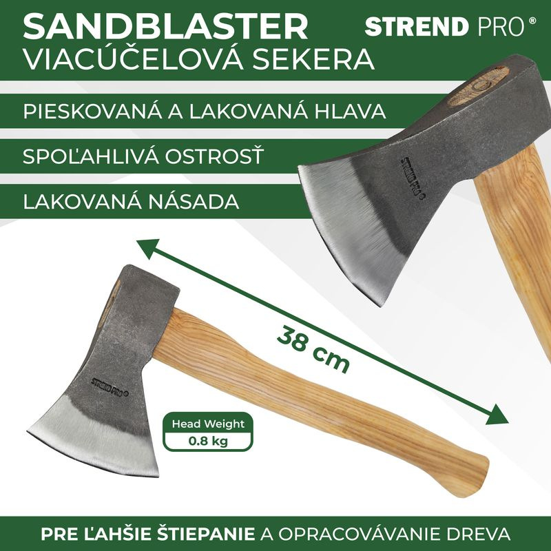Sekera Strend Pro A613 Sandblaster 800 g, drevená násada 380 mm 2