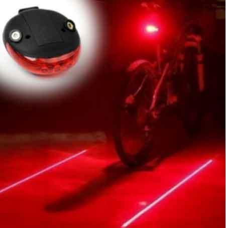 Lampa na bicykel červená zadná časť + laserové čiary, PRO-TECHNIK 3