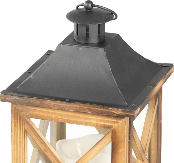 Lampáš MagicHome LW8834, 16x16x35 cm, LED, 3xAAA, drevo 3
