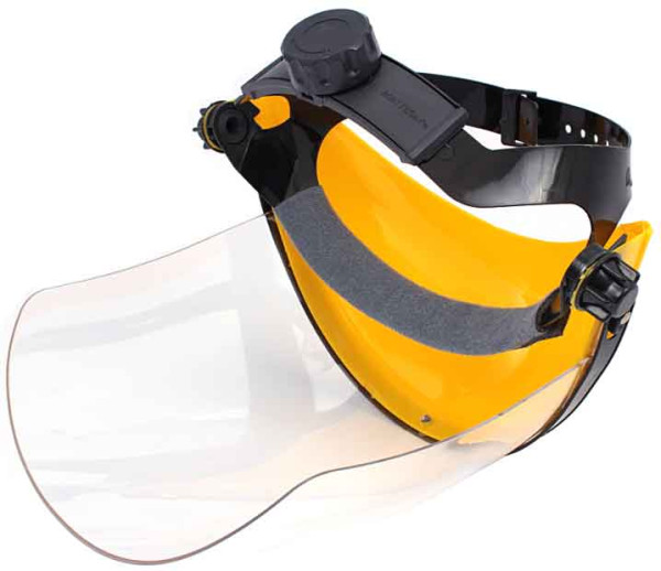 Ochranný štít na tvár z polykarbonátu s krytom hlavy, hrúbka 1,5 mm, XL-TOOLS 1