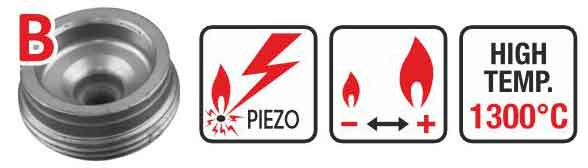 Spájkovacia lampa s piezo zapaľovaním na kartuše MAPP, 1300°C, ELICO 2