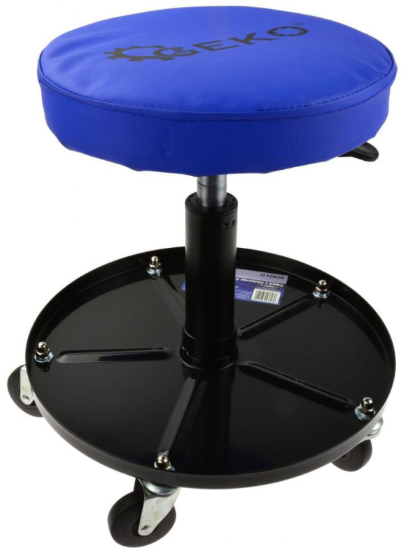 Stolička kruhová s pojazdovými kolieskami, výška sedenia 38-51 cm, GEKO