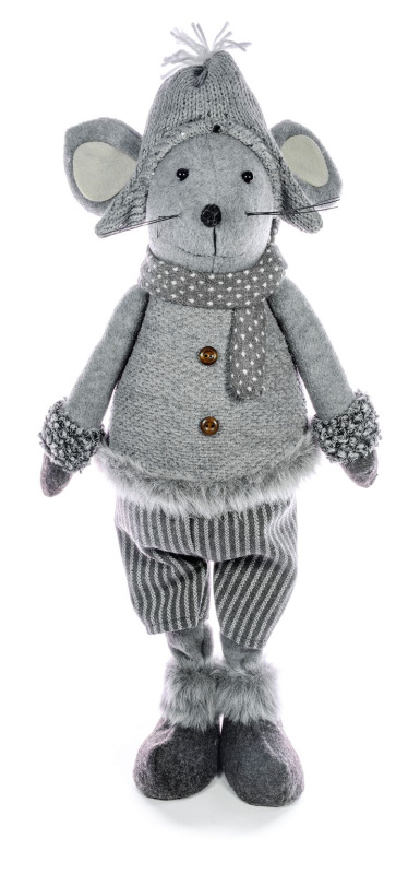 Dekorácia MagicHome Vianoce, Myšiak s čiapkou, 57 cm